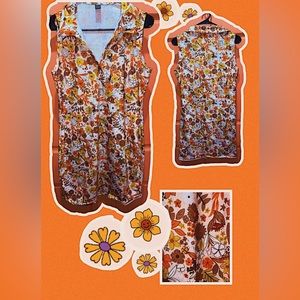 NEW body-con collared 70s inspired floral mini dress